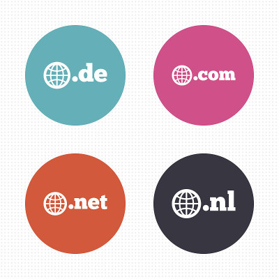 顶级域名的迹象。De, Com, Net和Nl