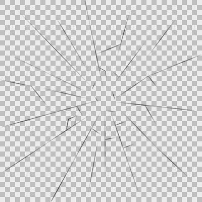 Broken glass isolated on a transparent background 