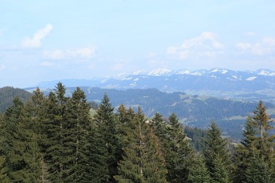 巴伐利亚阿尔卑斯山美丽的山景全景