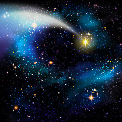 圣诞之星在夜空。