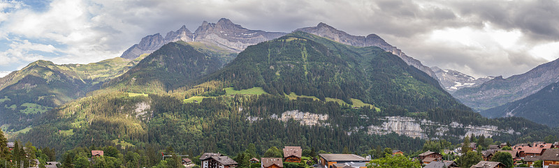 瑞士Champéry的全景