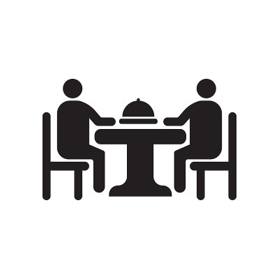 Eating icon vector sign and symbol isolated on whi