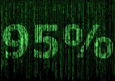 95%显示绿色基质背景