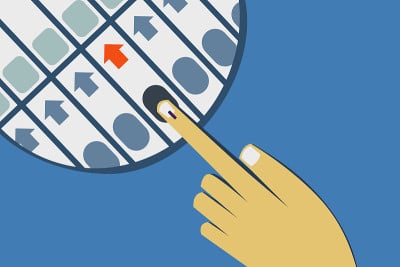 Hand casting vote in Electronic voting machine