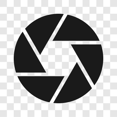 照相机快门图标。聚焦透镜光圈符号隔离在透明背景上。矢量插图。