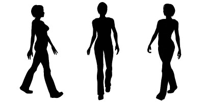 女人行走剪影插图