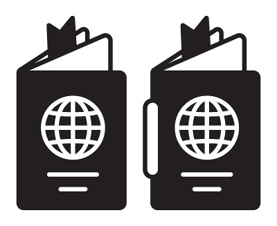 国际旅行护照小册子平面矢量图标