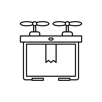 无人机交付图标矢量插图