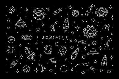 空间涂鸦集。天体轮廓收集