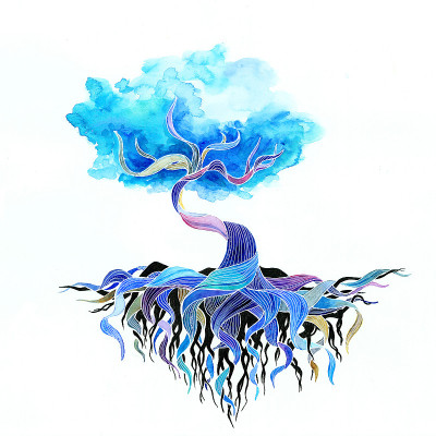 水彩魔法树
