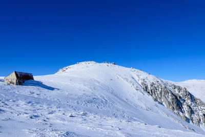 冬季日本中部山脊线的阿尔卑斯山