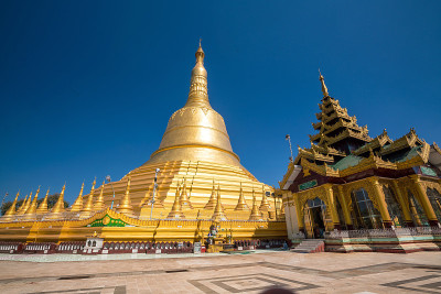 瑞莫多塔(shwemawaw Pagoda)，缅甸