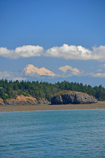华盛顿拉康纳附近的斯威米什海峡的海岸线和景观
