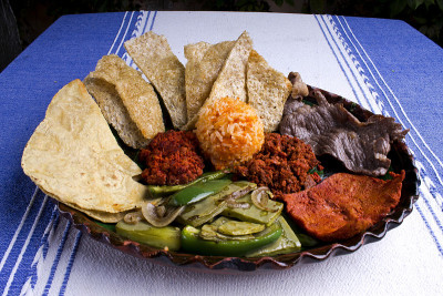 地区食物背景，comida oaxaqueña