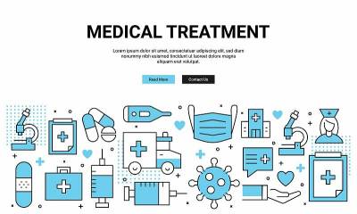 Medıcal处理相关的模式设计网页横幅和图标。