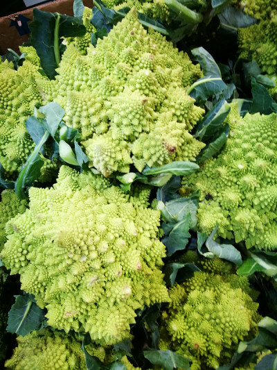 农贸市场上的罗马花椰菜