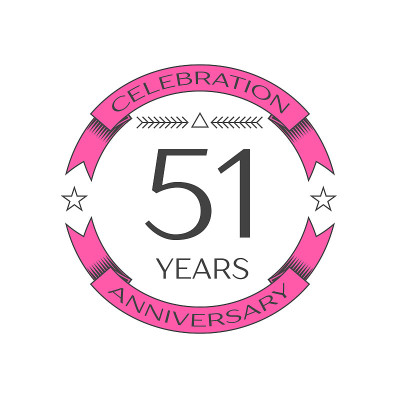 Realistic fifty years anniversary celebration with