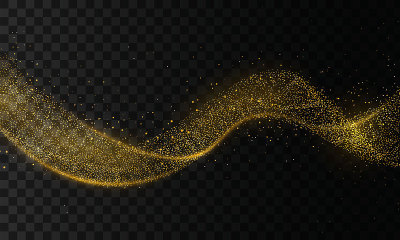 Gold glitter wave