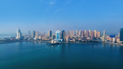 航拍青岛旧城风光和建筑景观