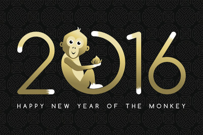 2016年猴年金文可爱