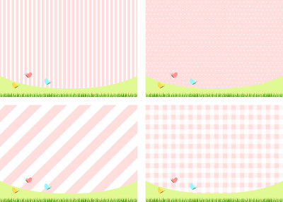 backdrop set of stripe,dot,gingham check and green