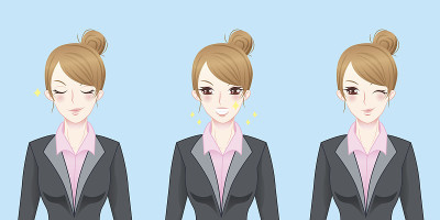 卡通女商人感到自信