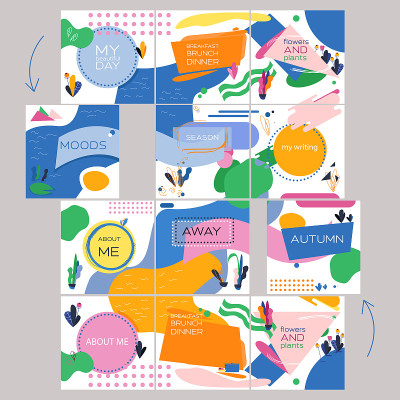 A set of social network post templates. For person