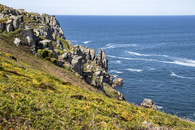 范点。野外的海岸。Finistere。布列塔尼