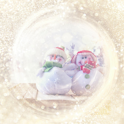 抽象的圣诞雪人闪烁的灯