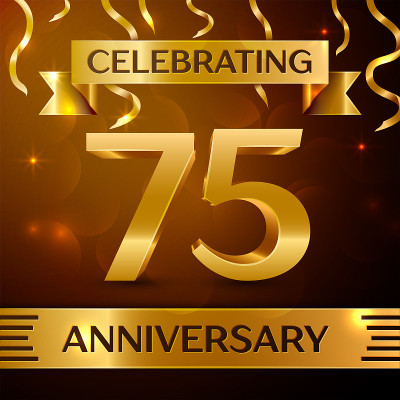 Realistic Seventy five Years Anniversary Celebrati