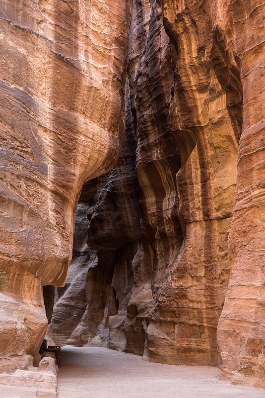 The Siq, a sandstone canyon in Petra, Jordan