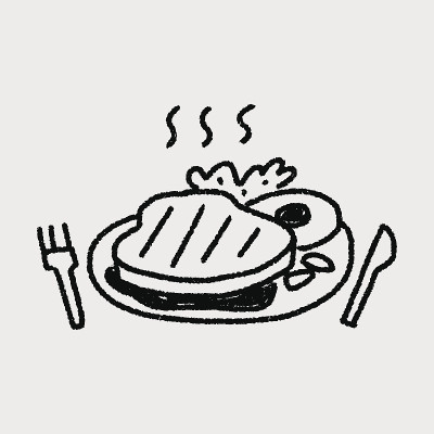 涂鸦的牛排