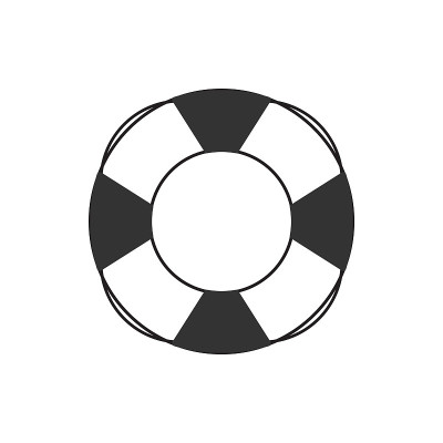 Lifebuoy support icon graphic design template vect