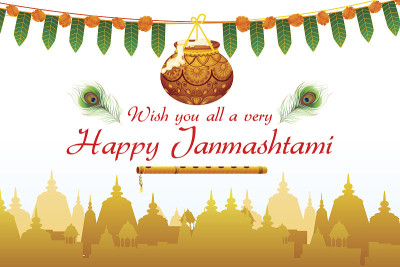 快乐的Janmashtami墙纸背景
