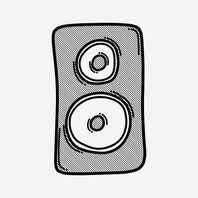 喇叭涂鸦矢量图标。手绘素描插图eps10
