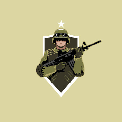 陆军士兵徽章向量