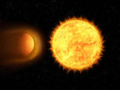 恒星吸引行星。有一颗系外行星离它的恒星太近了。