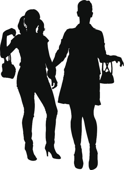 矢量剪影的女人。