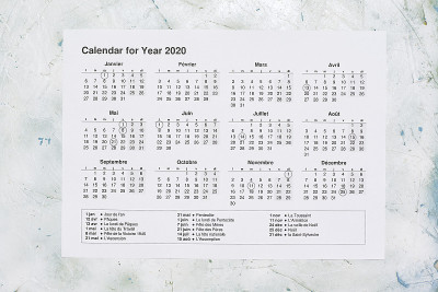 2020年法国国庆日日历