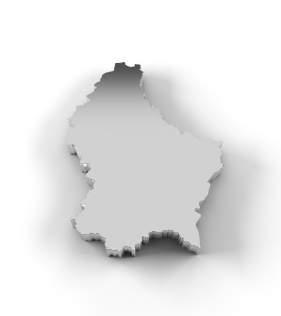 卢森堡地图3D银裁剪路径