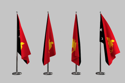 巴布亚新几内亚室内旗帜隔离在白色背景