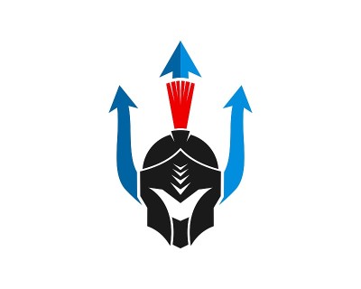 三叉戟，里面有古代斯巴达头盔