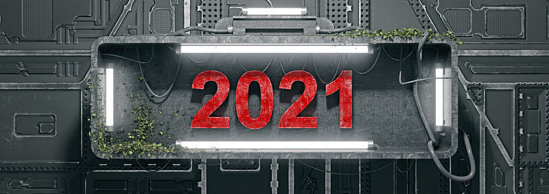 新年快乐。在2021年开始。三维演示