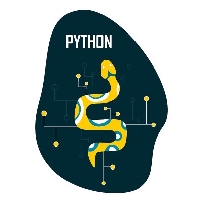 Python代码语言符号。编程、编码和开发的概念。