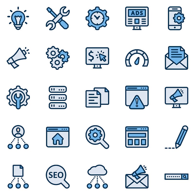 Seo Filled Line Icon Set - 1