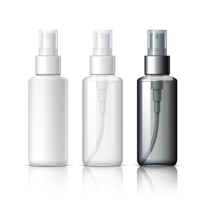 逼真的化妆瓶可以喷雾器容器。
