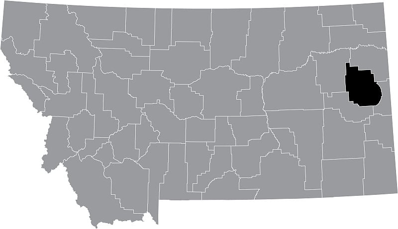 美国蒙大拿州道森县位置地图