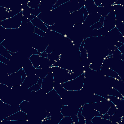 黄道带星座的星座无缝图形矢量插图