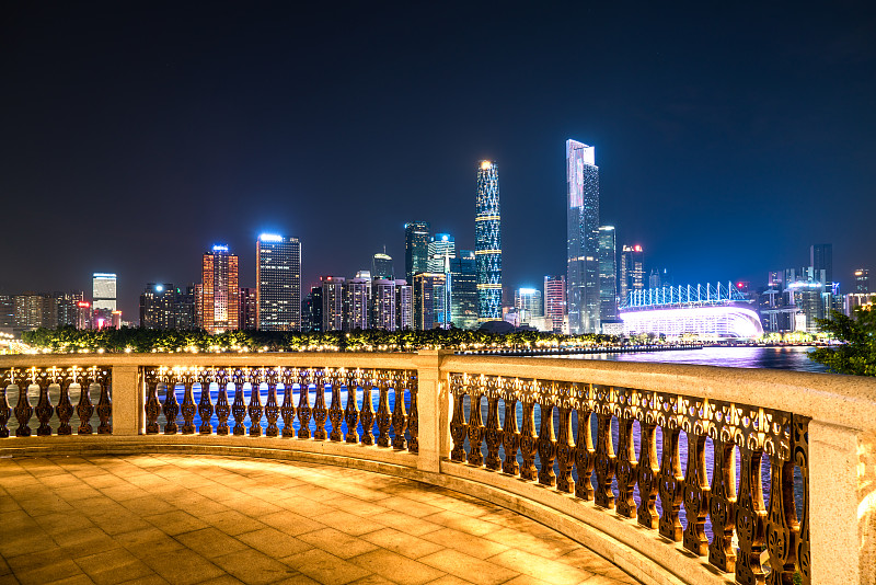广州珠江新城金融中心夜景