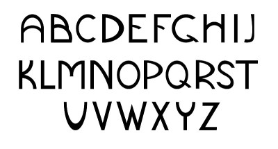 字母，无衬线字体。大写字母。